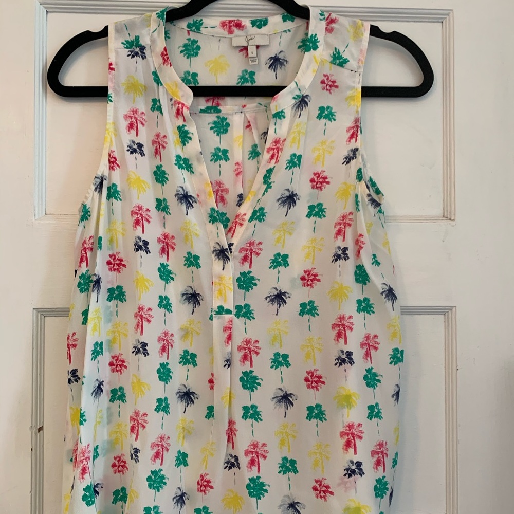 Joie silk palm-print ‘Aruna’ top